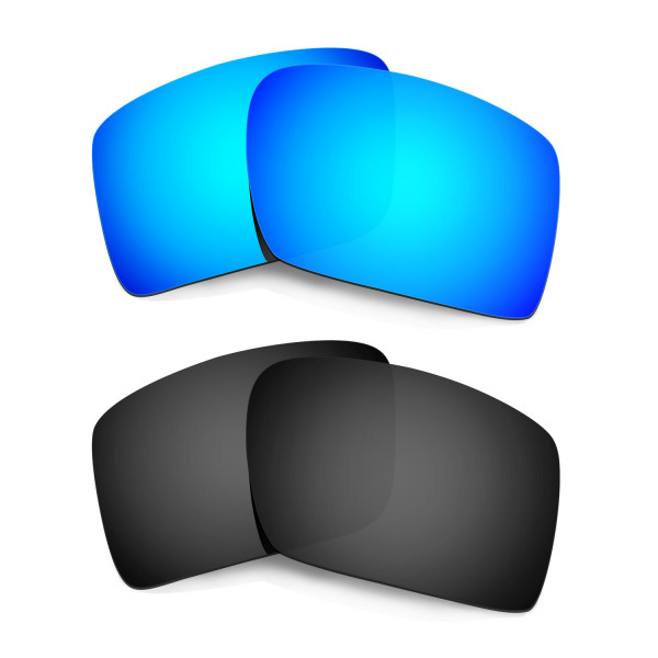 HKUCO Blue+Black  Polarized Replacement Lenses for Oakley Eyepatch 2 Sunglasses